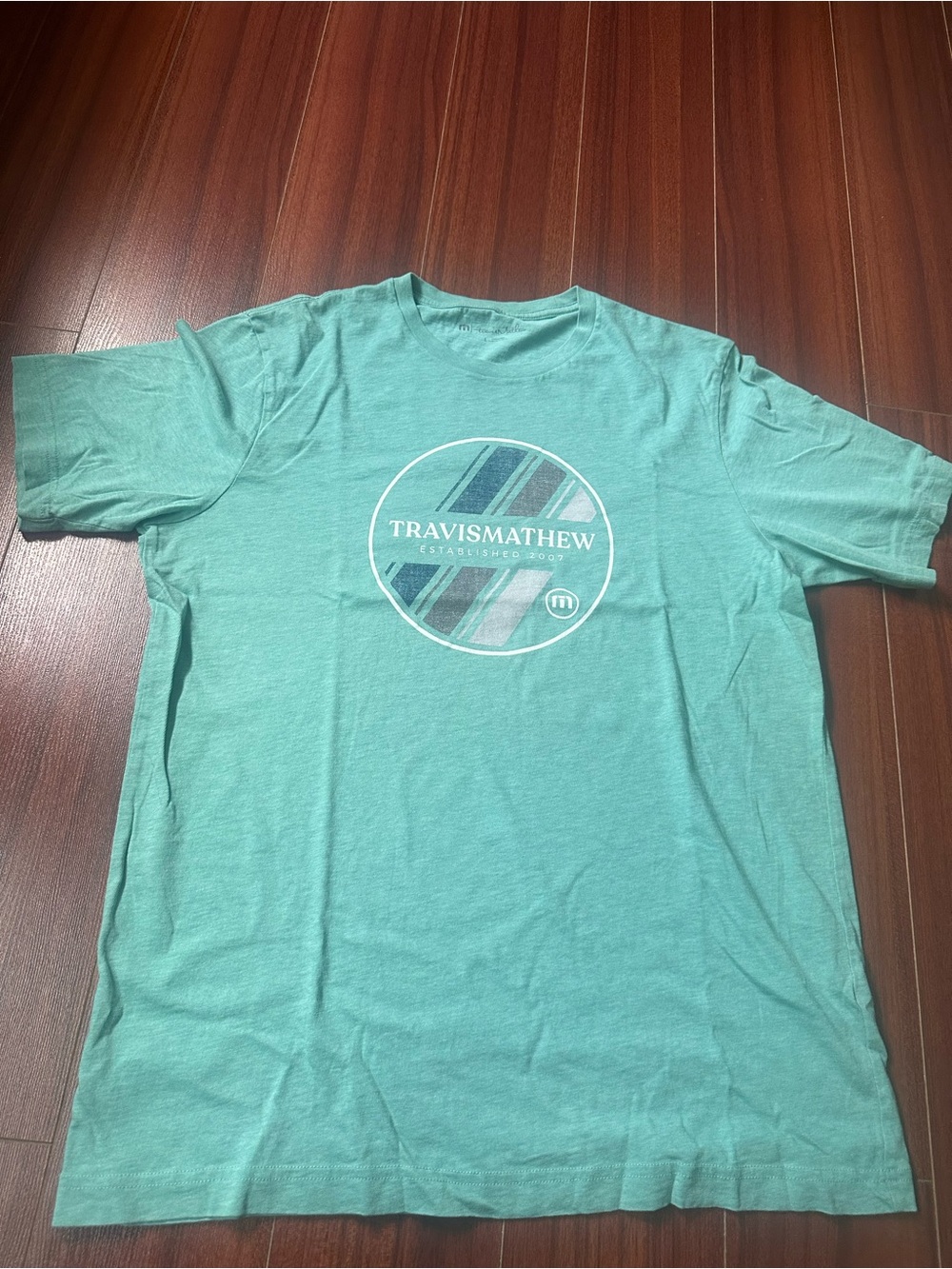 Travis Mathew Teal Crew Neck Short Sleeve Tee with Chest Logo